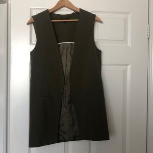 Topshop blazer vest/waistcoat in olive green